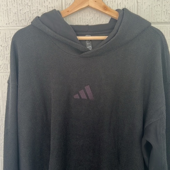 Adidas Men’s Elevated All Szn Terry Hooded Sweatshirt Size Large in Black NWT - Picture 5 of 10